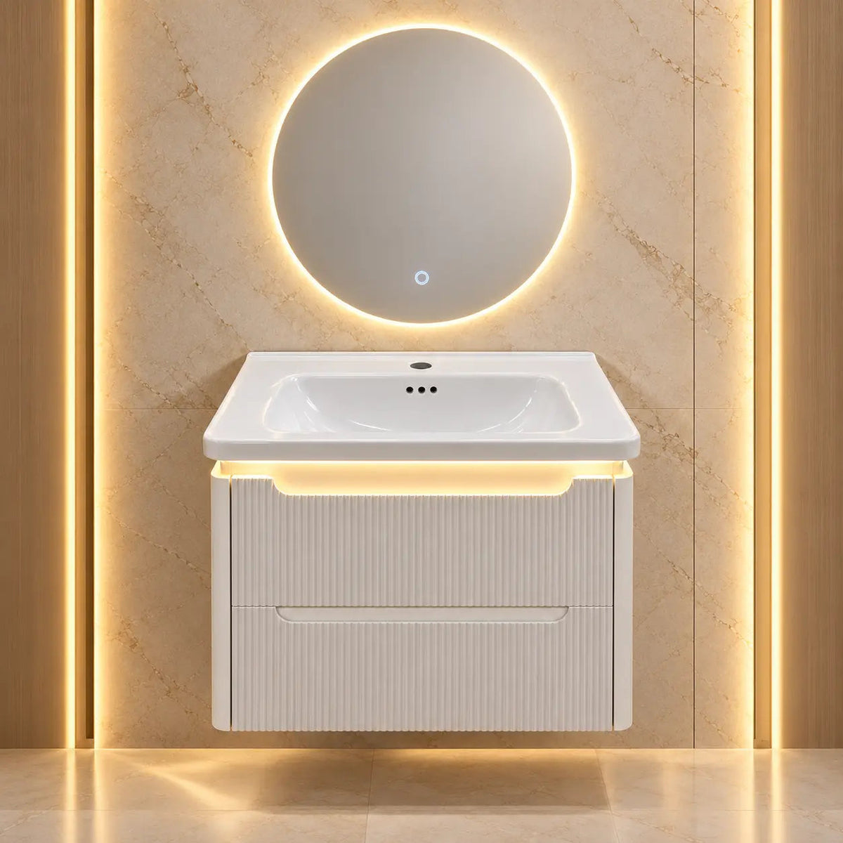 Meuble vasque suspendu OPALINE – 50 × 50 cm
