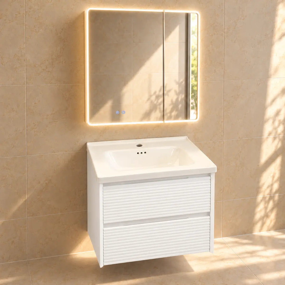 Meuble vasque suspendu RIVAGE – 50 × 50 cm