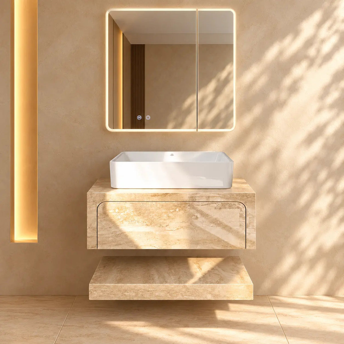 Meuble vasque suspendu SIENNA – 50 × 50 cm