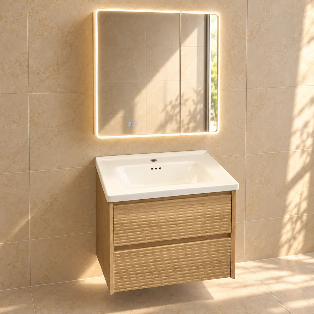 Meuble vasque suspendu RIVAGE – 50 × 50 cm